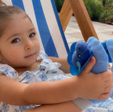 BOOGIE TOES Baby Unisex BLUE TRICERATOPS DINOSAUR Rattle Gripper Bottom Socks By Piero Liventi - Novelty Socks And Slippers