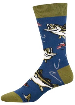 SOCKSMITH Brand Men’s BASS FISHING Socks ‘ALL ABOUT THE BASS’
