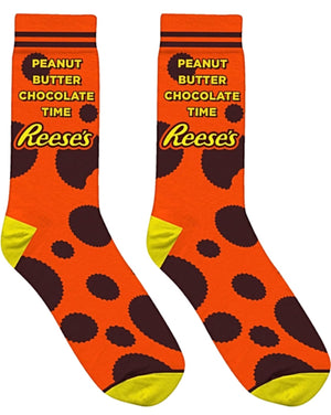 REESE’S PEANUT BUTTER CUPS Unisex Socks ‘PEANUT BUTTER CHOCOLATE TIME’ COOL SOCKS Brand - Novelty Socks for Less