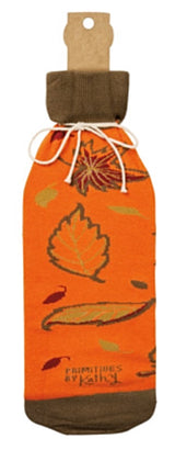 PRIMITIVES BY KATHY THANKSGIVING ALCOHOL WINE BOTTLE SOCK ‘I’M THANKFUL FOR YOU & WINE’ - Novelty Socks for Less