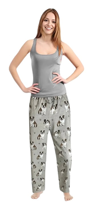 COMFIES UNISEX BULLDOG PAJAMA BOTTOMS E&S PETS (CHOOSE SIZE) - Novelty Socks And Slippers