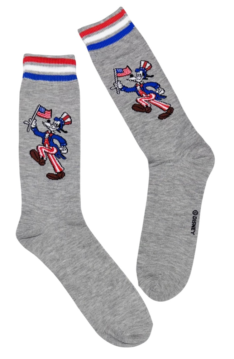DISNEY’S PATRIOTIC GOOFY Men’s Socks GOOFY WITH AMERICAN FLAG - Novelty Socks And Slippers