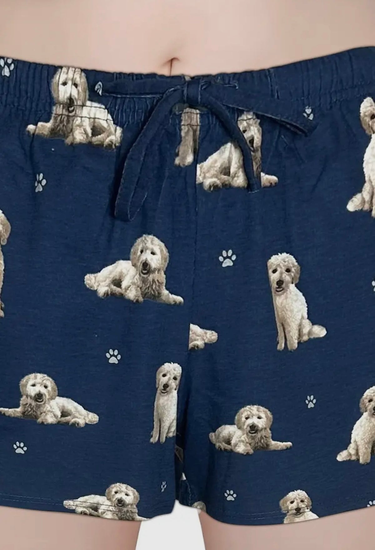 COMFIES LOUNGE PJ SHORTS Ladies GOLDENDOODLE Dog By E&S PETS - Novelty Socks And Slippers