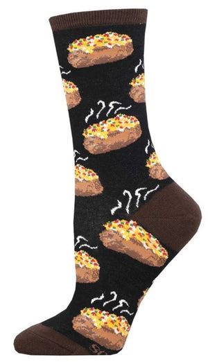 SOCKSMITH Brand Ladies LOADED BAKED POTATO Socks ‘I’M BAKED’ - Novelty Socks And Slippers