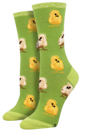 SOCKSMITH Brand Ladies YELLOW CHICKS Socks - Novelty Socks And Slippers