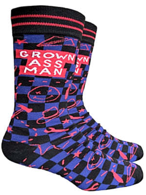 GROOVY THINGS Brand Men’s GROWN ASS MAN Socks - Novelty Socks And Slippers