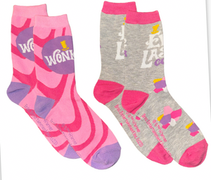 WILLY WONKA & THE CHOCOLATE FACTORY Ladies 2 Pair Of Socks ‘EVER LASTING GOBSTOPPER’ - Novelty Socks And Slippers