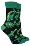 GOOD LUCK SOCK Brand Ladies ST. PATRICKS DAY DINOSAURS Socks - Novelty Socks And Slippers