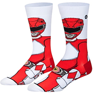 POWER RANGERS Men’s RED RANGER 360 Socks ODD SOX Brand - Novelty Socks for Less