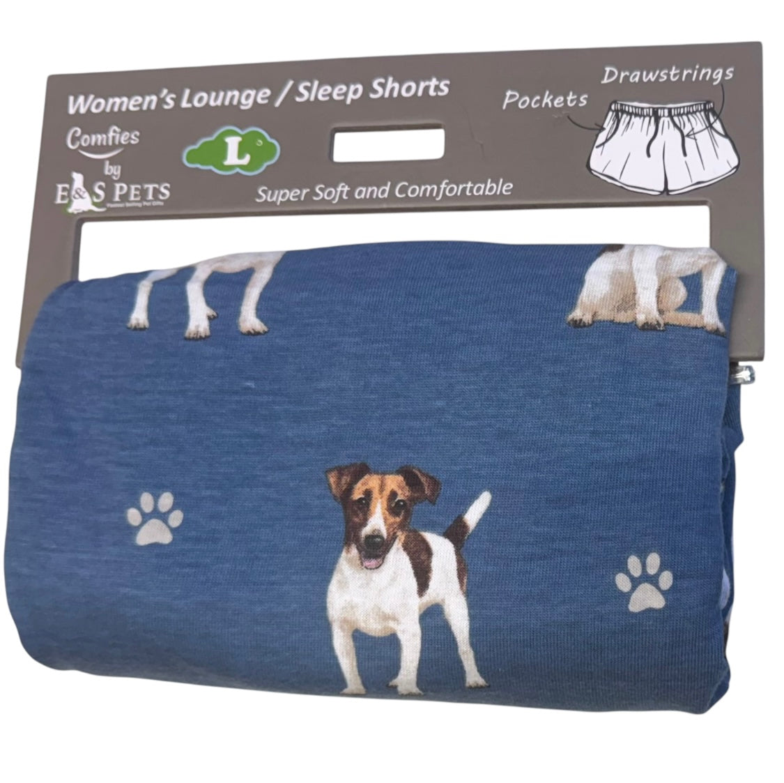COMFIES LOUNGE PJ SHORTS Ladies JACK RUSSELL Dog By E&S PETS - Novelty Socks And Slippers