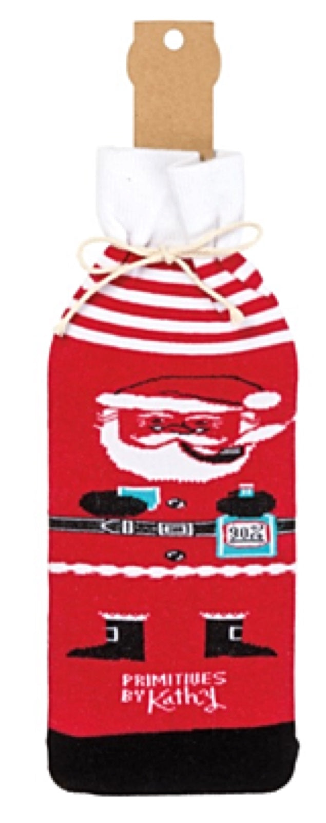 PRIMITIVES BY KATHY CHRISTMAS ALCOHOL WINE BOTTLE SOCK ‘HO HO HOLY SHIT I NEED A DRINK’ - Novelty Socks for Less