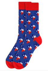 TEXAS Men's PATRIOTIC Socks Parquet Brand (Choose State Or State Flag) - Novelty Socks And Slippers