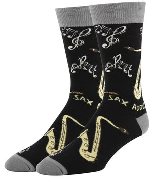 OOOH YEAH Brand Men’s SAXOPHONE Socks ‘SAX ADDICT’ - Novelty Socks And Slippers