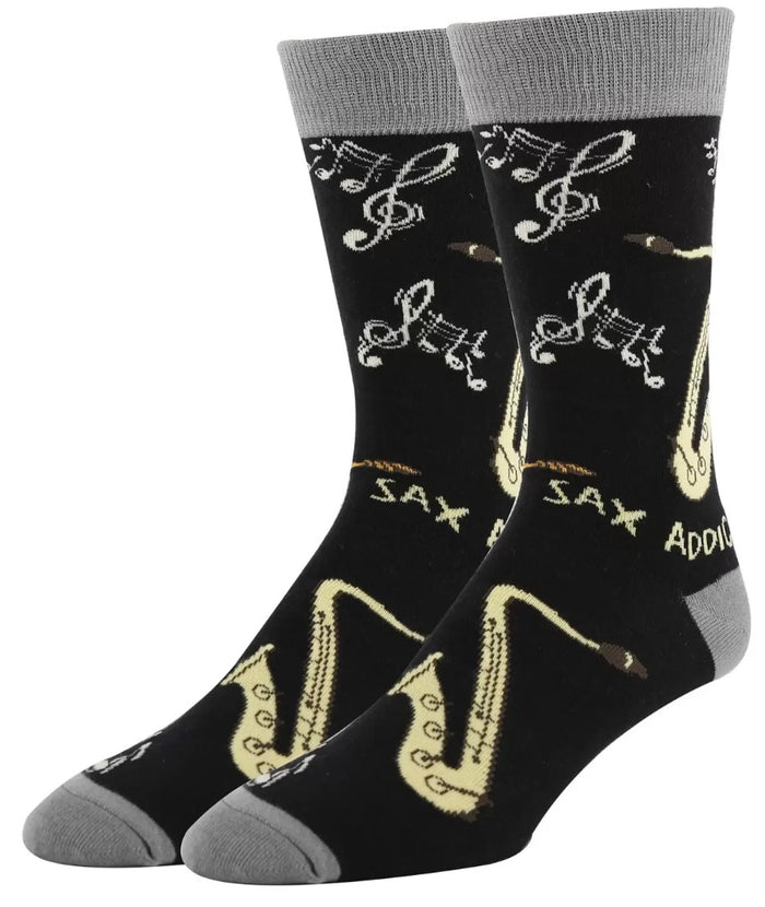 OOOH YEAH Brand Men’s SAXOPHONE Socks ‘SAX ADDICT’