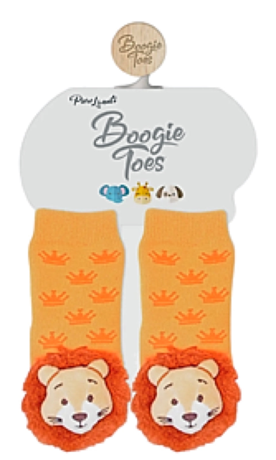 BOOGIE TOES Unisex Baby LION Rattle Gripper Bottom Socks By Piero Liventi - Novelty Socks And Slippers