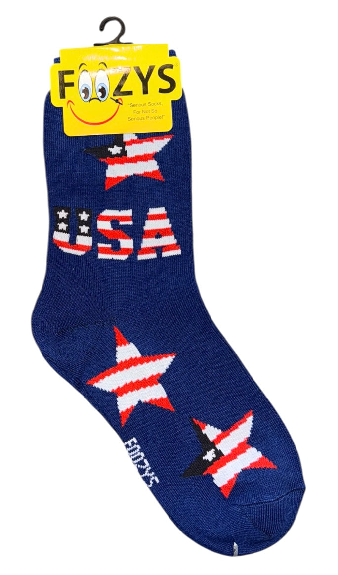 FOOZYS Brand Ladies PATRIOTIC Socks (Choose Style) - Novelty Socks And Slippers