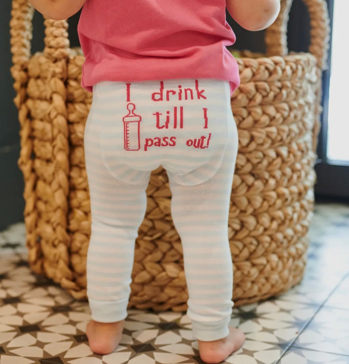 BOOGIE TIGHTS Unisex Baby ‘I DRINK TILL I PASS OUT’ By Piero Liventi Size 12-24 Months - Novelty Socks And Slippers