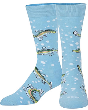 COOL SOCKS BRAND MEN’S RAINBOW TROUT FISH SOCKS - Novelty Socks for Less