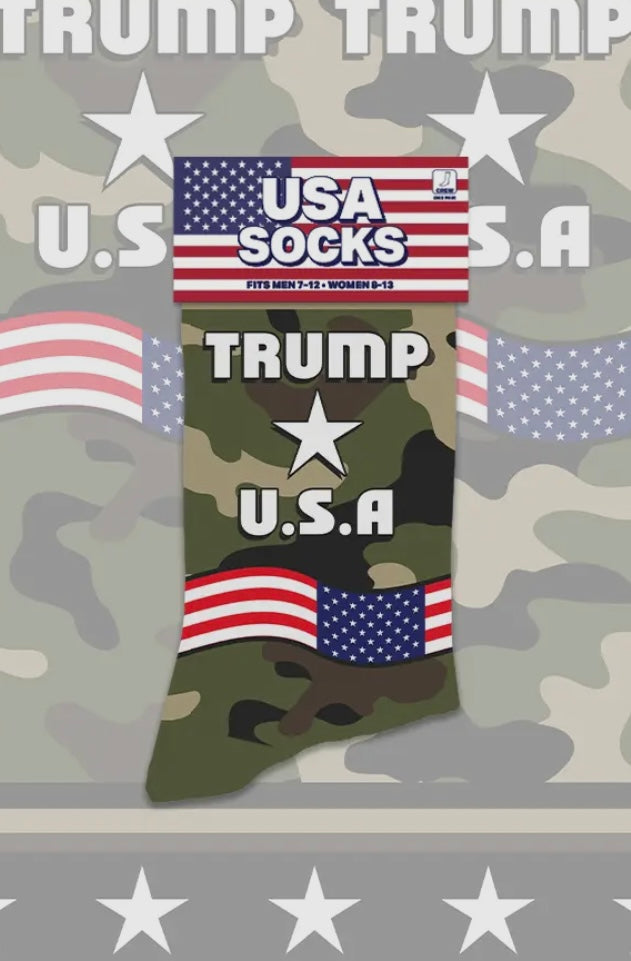 President Trump Camo Unisex Socks USA Cool Socks Brand - Novelty Socks And Slippers