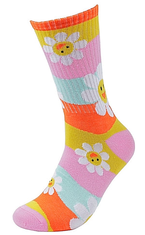 PARQUET Brand Ladies FLOWERS & MUSHROOM Athletic Crew Socks (CHOOSE PATTERN) - Novelty Socks for Less