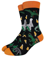 GOOD LUCK SOCK Brand Men’s HALLOWEEN Socks DINOSAURS IN COSTUMES - Novelty Socks And Slippers