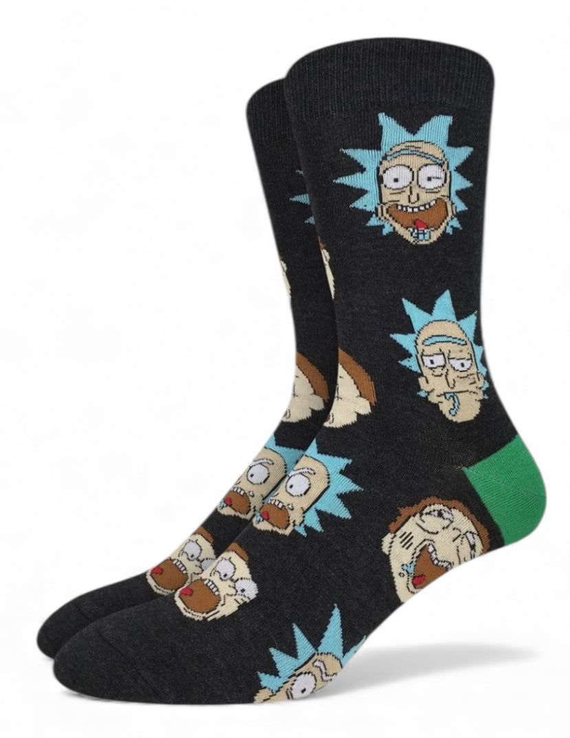RICK & MORTY Men's Socks Good Luck Sock Brand (Choose Style) MR. POOPYBUTTHOLE, MR. MEESEEKS - Novelty Socks And Slippers