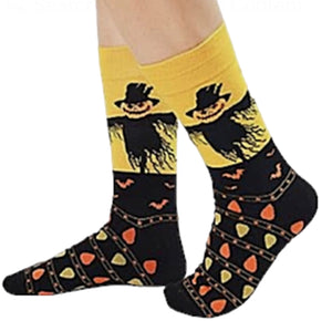 SCARECROW & BATS Men’s HALLOWEEN Socks SOCK PANDA Brand - Novelty Socks for Less