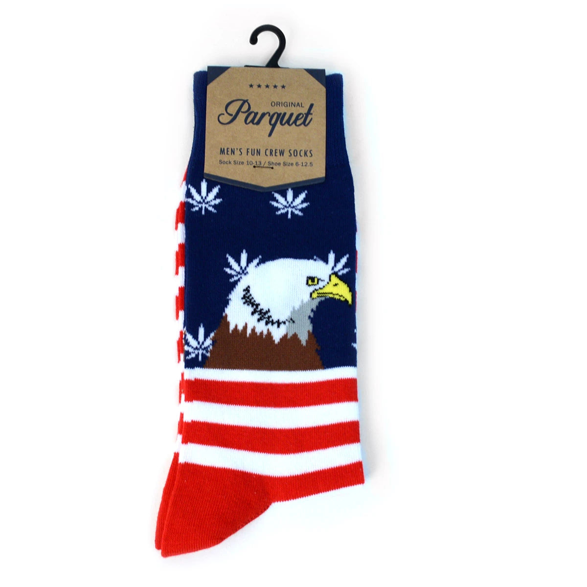 PATRIOTIC AMERICAN FLAG Men’s Socks With Marijuana Stars Parquet Brand - Novelty Socks And Slippers
