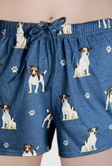 COMFIES LOUNGE PJ SHORTS Ladies JACK RUSSELL Dog By E&S PETS - Novelty Socks And Slippers