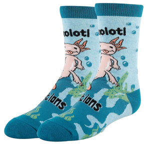 OOOH YEAH Brand Kids AXOLOTL Socks Says  ‘AXOLOTL QUESTIONS’ - Novelty Socks And Slippers