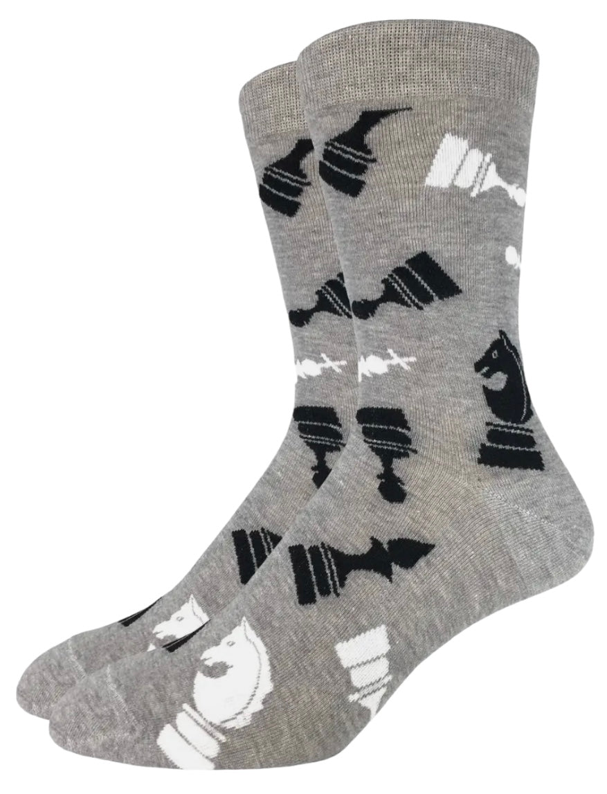 GOOD LUCK SOCK Brand Men’s CHESS Socks - Novelty Socks And Slippers