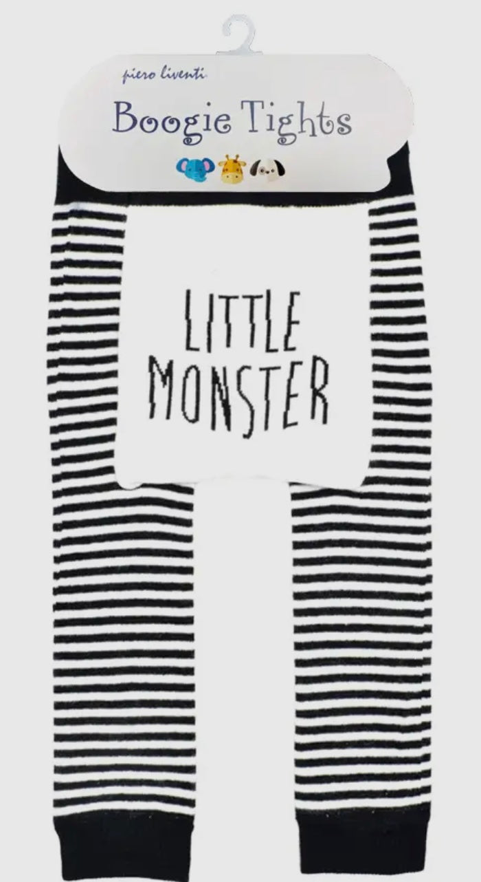 BOOGIE TIGHTS Unisex Baby ‘LITTLE MONSTER’ By Piero Liventi Size 12-24 Months - Novelty Socks And Slippers