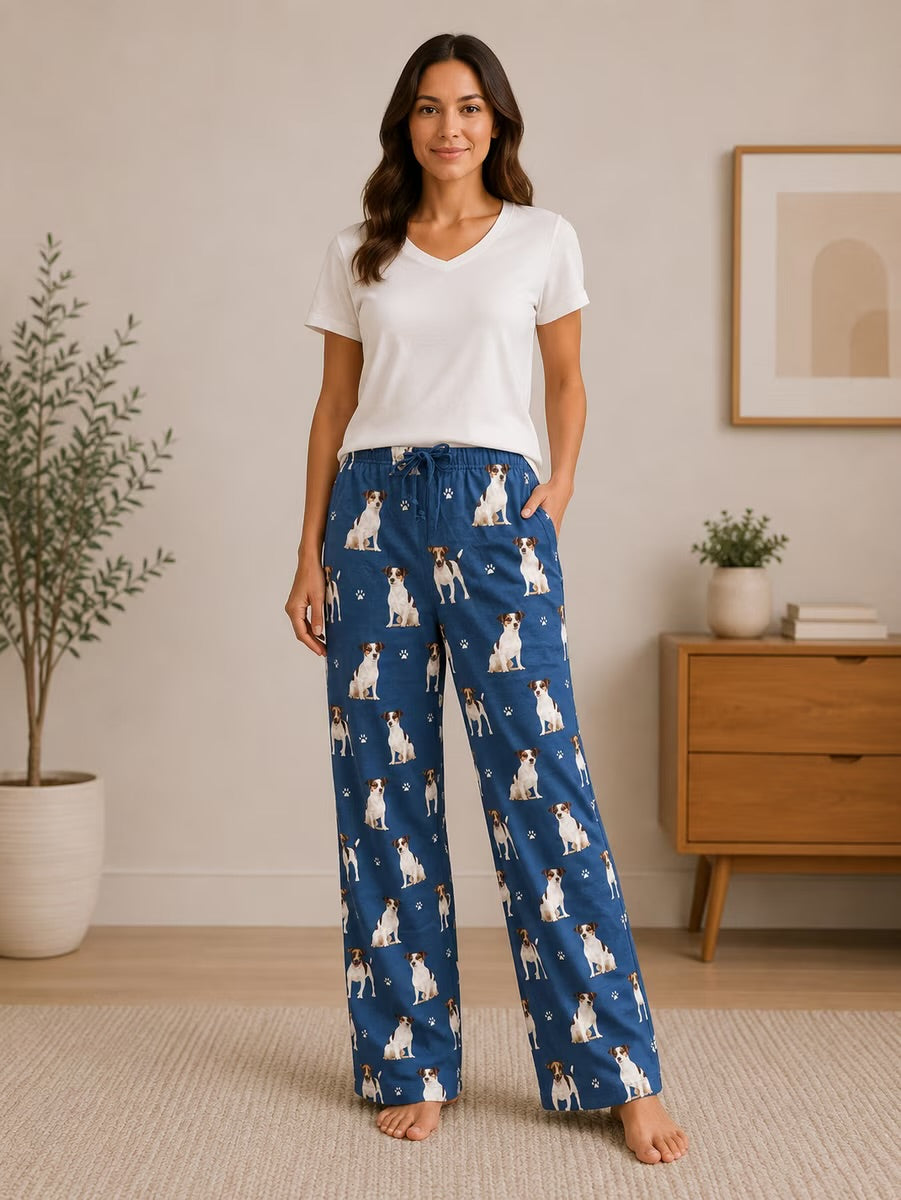 JACK RUSSELL Adult Unisex PAJAMA BOTTOMS COMFIES Brand E&S PETS (CHOOSE SIZE)