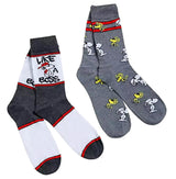 PEANUTS Men’s 2 Pair Of SNOOPY & WOODSTOCK Socks ‘LIKE A BOSS’ - Novelty Socks for Less