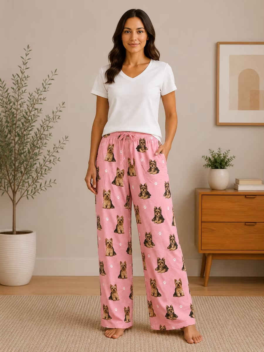YORKIE Dog Adult Unisex PAJAMA BOTTOMS COMFIES Brand By E&S PETS (CHOOSE SIZE)