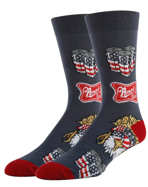 OOOH YEAH Brand Men’s AMERI-CAN Socks PATRIOTIC BALD EAGLE - Novelty Socks And Slippers