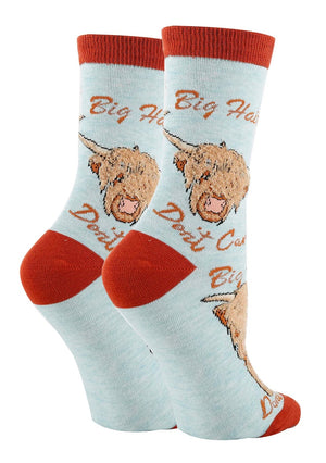OOOH YEAH Brand Ladies BULL Socks ‘BIG HAIR DON’T CARE’ - Novelty Socks And Slippers