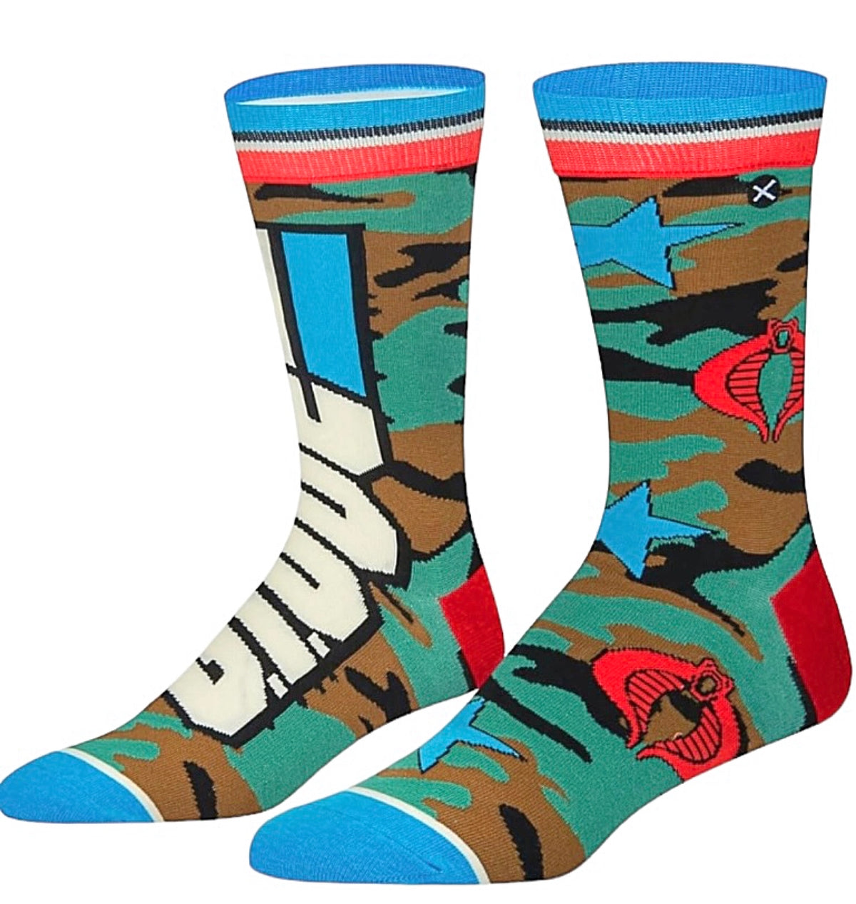 G.I. JOE Men’s Camouflage SPLIT RETRO Socks ODD SOX Brand - Novelty Socks for Less