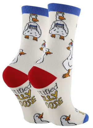 OOOH YEAH Brand Ladies GOOSE Socks ‘CERTIFIED SILLY GOOSE’ - Novelty Socks And Slippers