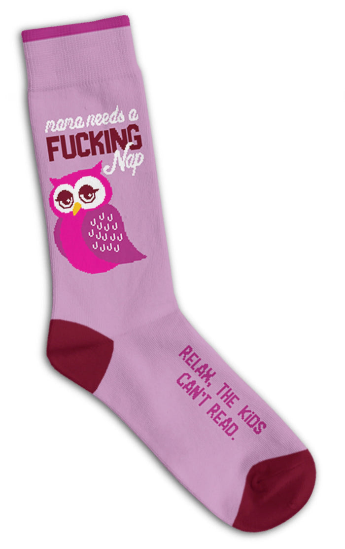 FUNATIC Brand Unisex ‘MAMA NEEDS A FUCKING NAP RELAX, THE KIDS CAN’T READ’ Socks