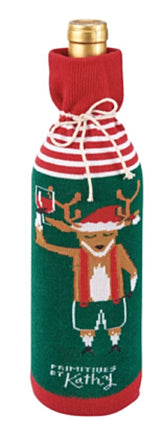 PRIMITIVES BY KATHY ALCOHOL WINE CHRISTMAS BOTTLE SOCK ‘LET’S GET BLITZENED’ - Novelty Socks for Less