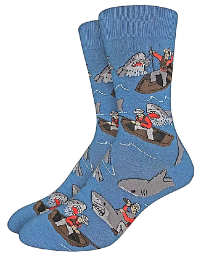 GOOD LUCK SOCK Brand Men’s SHARKS & FISHERMEN Socks