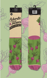 THE OFFICE TV SHOW Men’s SCHRUTE FARMS Socks ODD SOX Brand ‘PEOPLE LOVE BEETS’ - Novelty Socks And Slippers