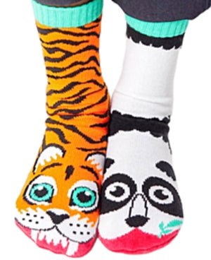 PALS SOCKS Brand Unisex PANDA & TIGER Mismatched Socks CHOOSE TWEEN Or ADULT - Novelty Socks for Less