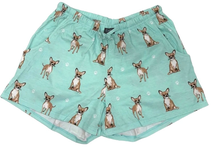 COMFIES LOUNGE PJ SHORTS Ladies CHIHUAHUA Dog By E&S PETS - Novelty Socks And Slippers