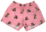 COMFIES Brand LOUNGE PJ SHORTS Ladies YORKIE Dog By E&S PETS - Novelty Socks And Slippers