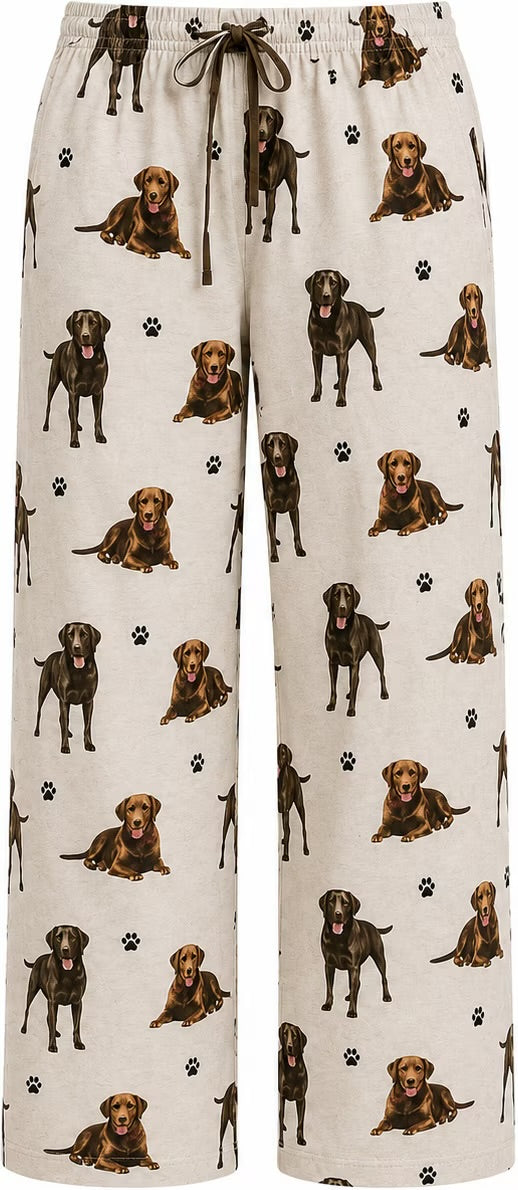 CHOCOLATE LABRADOR Dog Adult Unisex PAJAMA BOTTOMS COMFIES Brand By E&S PETS (CHOOSE SIZE)