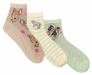 DISNEY BAMBI Ladies 3 Pair Of Capri Socks THUMPER The Bunny, FLOWER - Novelty Socks And Slippers