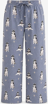 SIBERIAN HUSKY Dog Adult Unisex PAJAMA BOTTOMS COMFIES Brand By E&S PETS (CHOOSE SIZE)