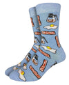 GOOD LUCK SOCK Brand Men’s BREAKFAST Socks Coffee, Bacon & Eggs - Novelty Socks And Slippers